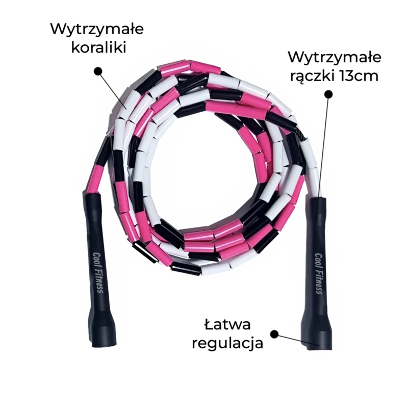 Skakanka Koralikowa (Beaded Rope) - Pink Zebra - obrazek 2