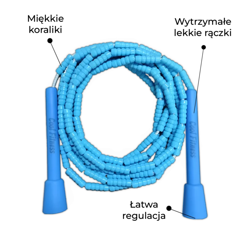 Skakanka Koralikowa dla Dzieci (Soft Beads) - Smurf Blue - obrazek 2